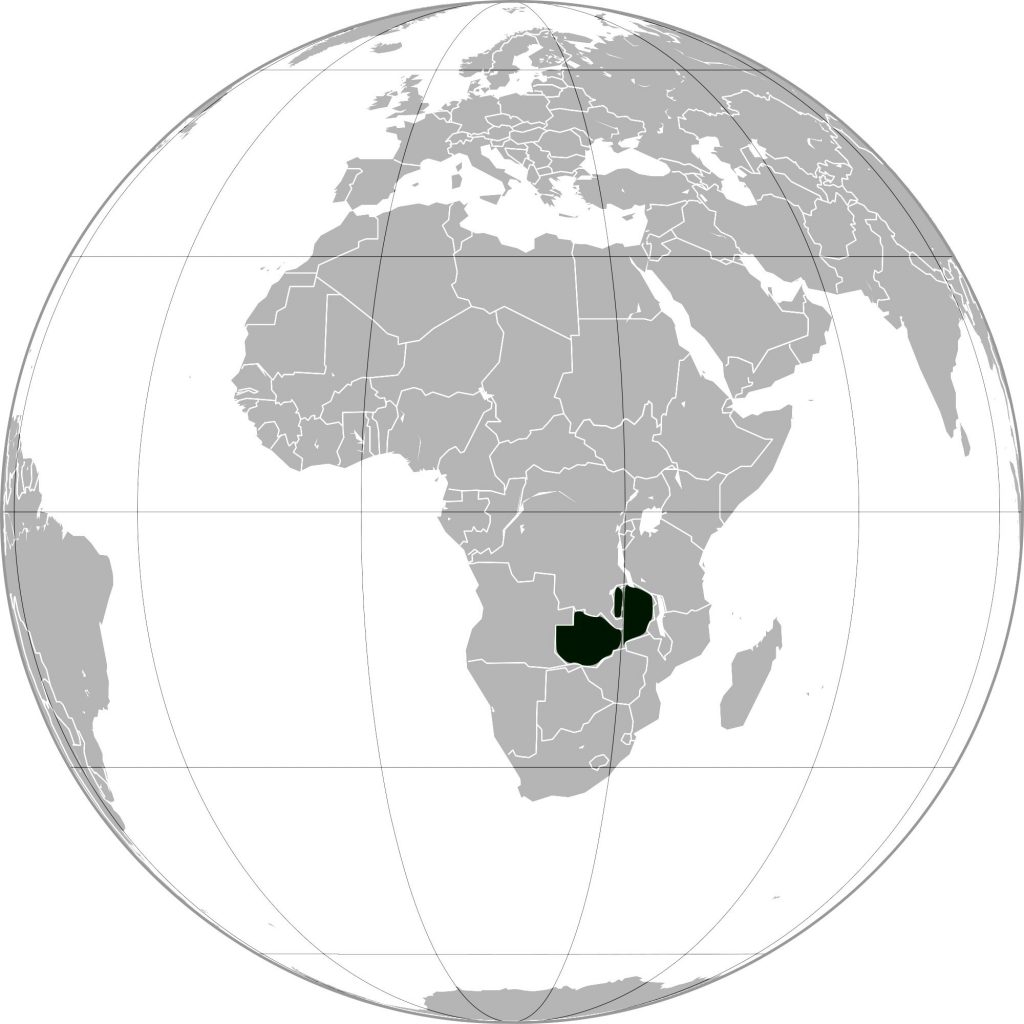 Zambia on the Globe