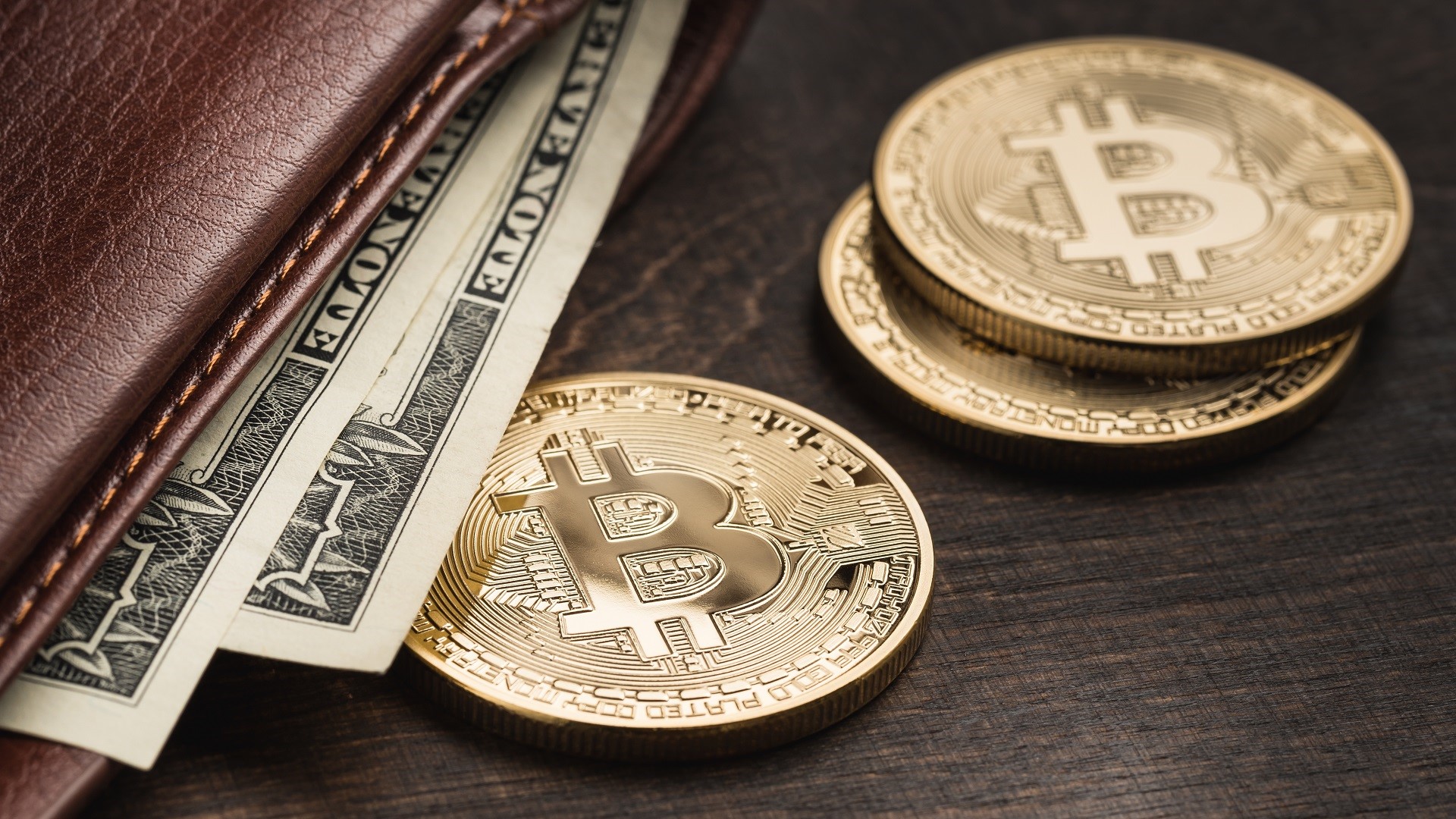 bitcoin wallet concept wallet with money crypto coins iStock 971620302